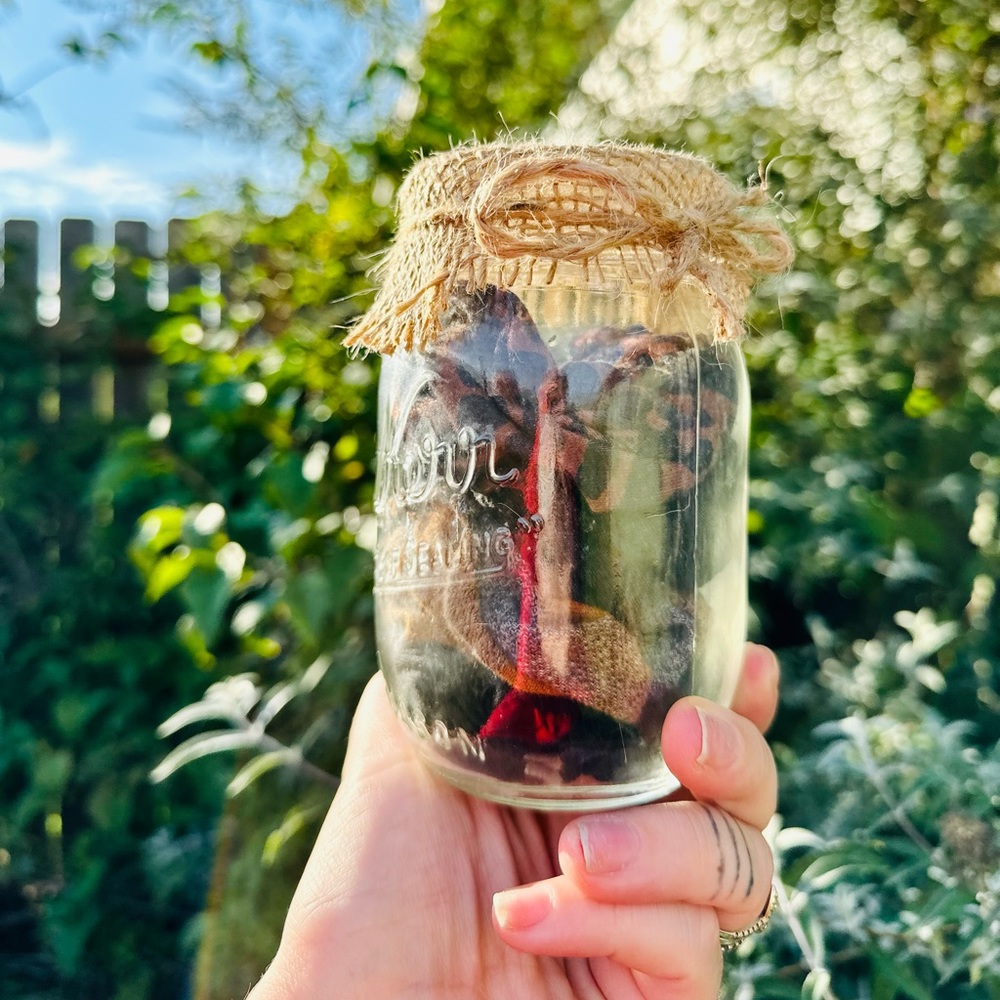 Upcycled Scrunchy Bundle in a Kerr Mason Jar - Gift Set - One of a Kind